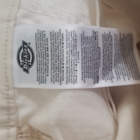 New Dickies Cargo Utility 26 Ivory Cotton Casual Relaxed Fit Wide Leg Mid Rise - Picture 9 of 14